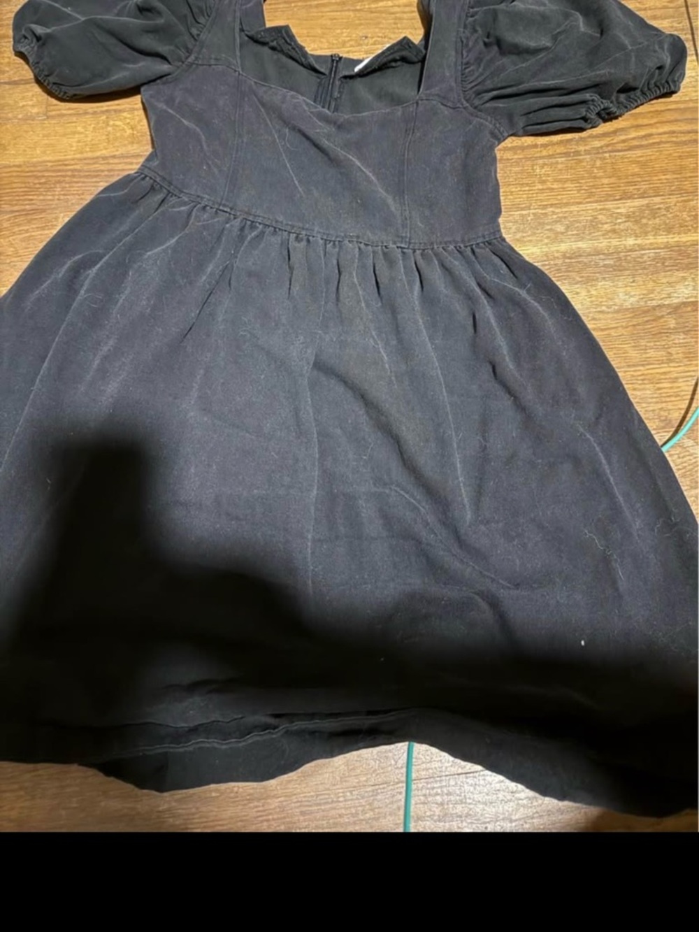 Black Denim zip up Puff-Sleeve Mini Dress from The Post by Sarah Knuth